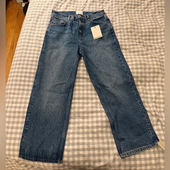 NWT: Reformation Arleth Mid Rose Straight Leg Cropped Jeans - Picture 3 of 5